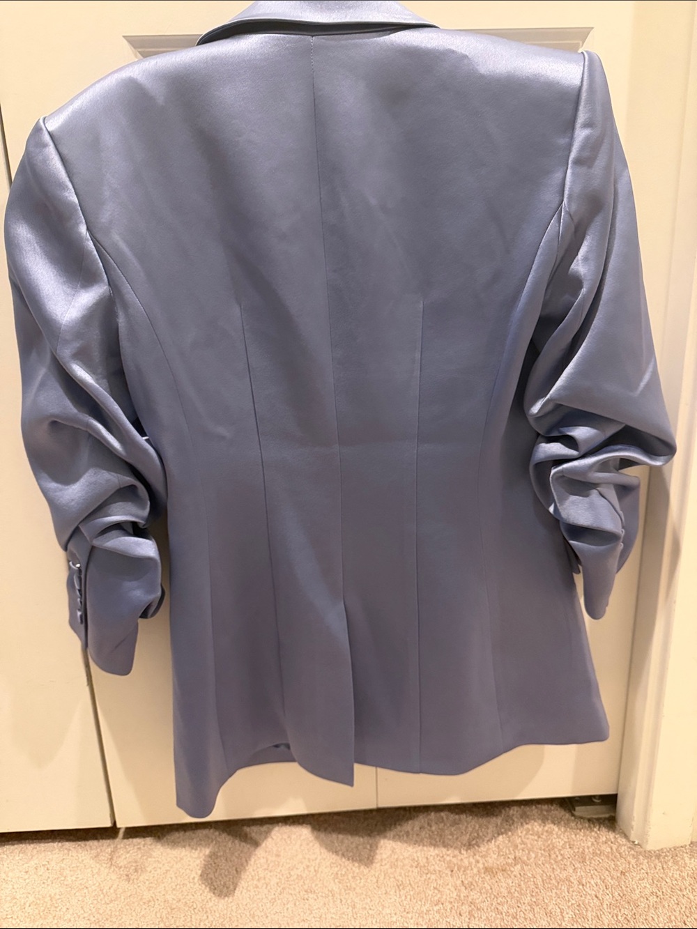 cinq a sept Blue Satin Single-Button Blazer - Picture 4 of 4